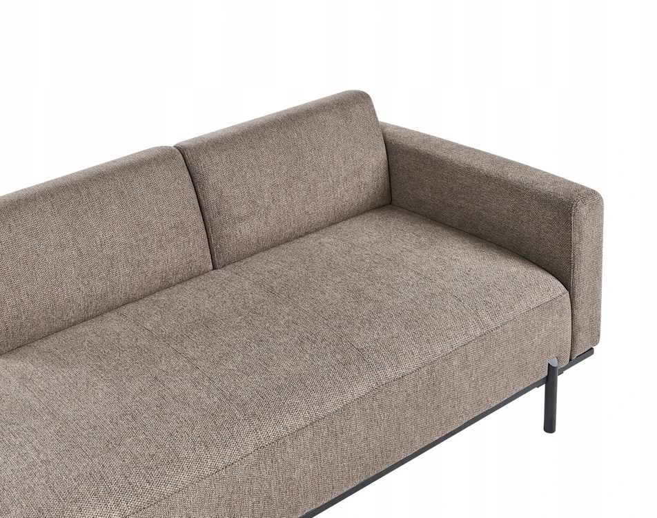 Sofa Beliani Šezlongas SAVASSE sintetinio lino rudas
