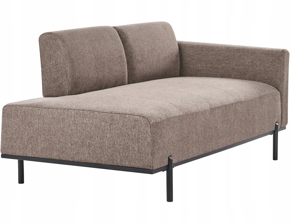 Sofa Beliani Šezlongas SAVASSE sintetinio lino rudas