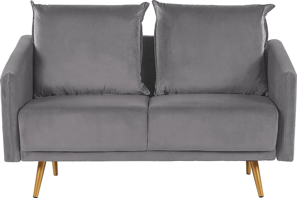 Sofa Beliani 5 asmenų svetainės baldų komplektas MAURA, veliūrinis, pilkas