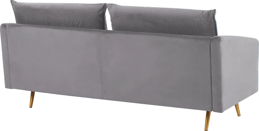 Sofa Beliani 5 asmenų svetainės baldų komplektas MAURA, veliūrinis, pilkas