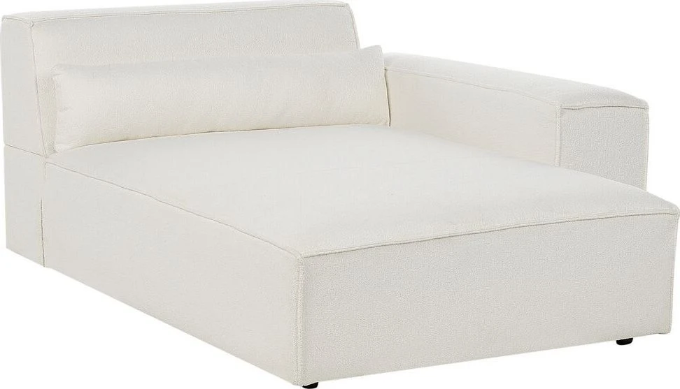 Sofa Beliani Kairysis gultas HELLNAR Boucle, kreminės baltos spalvos