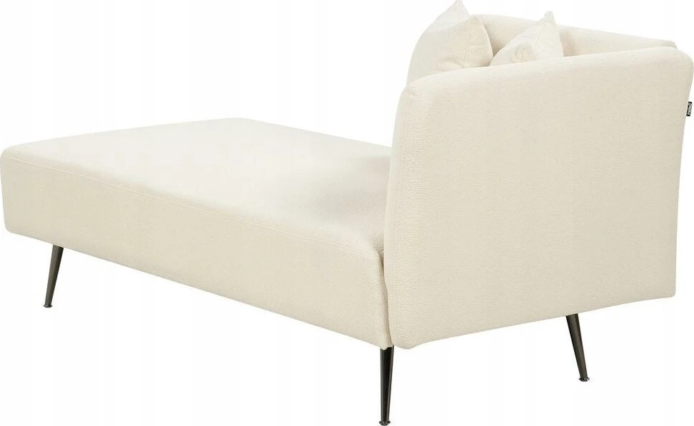 Sofa Beliani Šezlongas dešininis RIOM Boucle natūralios baltos spalvos