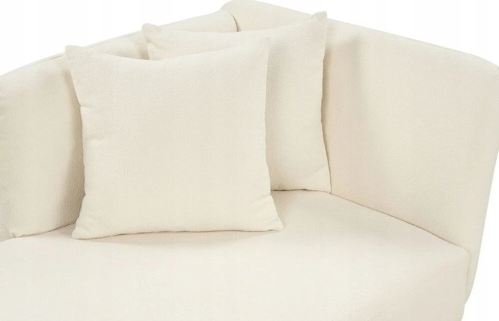 Sofa Beliani Šezlongas dešininis RIOM Boucle natūralios baltos spalvos