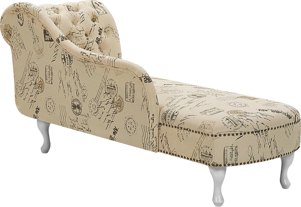 Sofa Beliani Dešininis šezlongas NIMES smėlio spalvos