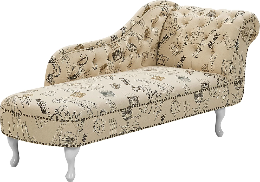 Sofa Beliani Dešininis šezlongas NIMES smėlio spalvos
