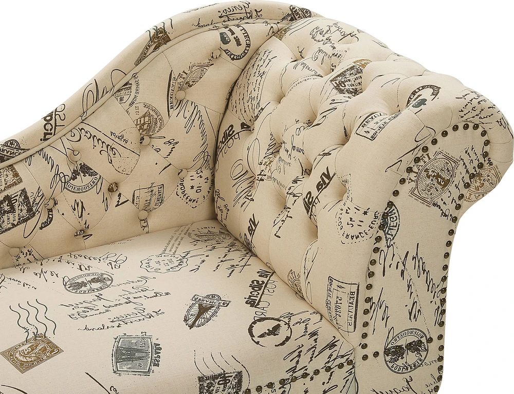 Sofa Beliani Dešininis šezlongas NIMES smėlio spalvos