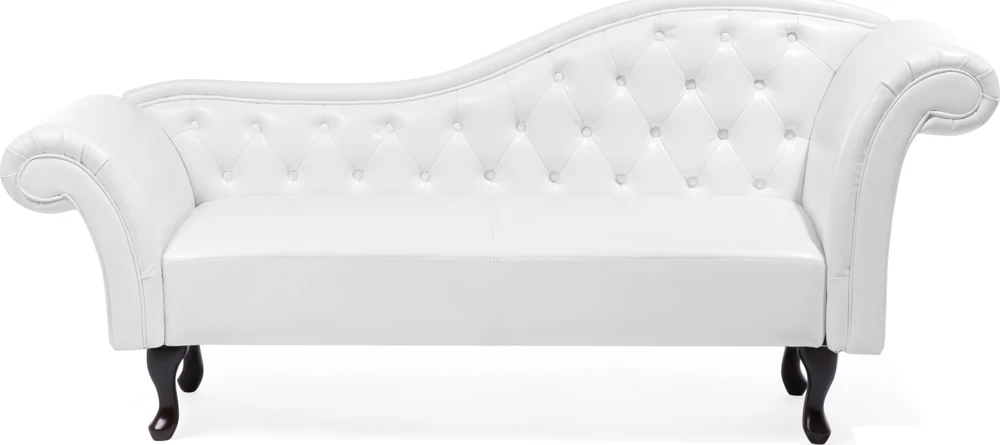 Sofa Beliani Dešininis gultas LATTES, dirbtinė oda, baltas