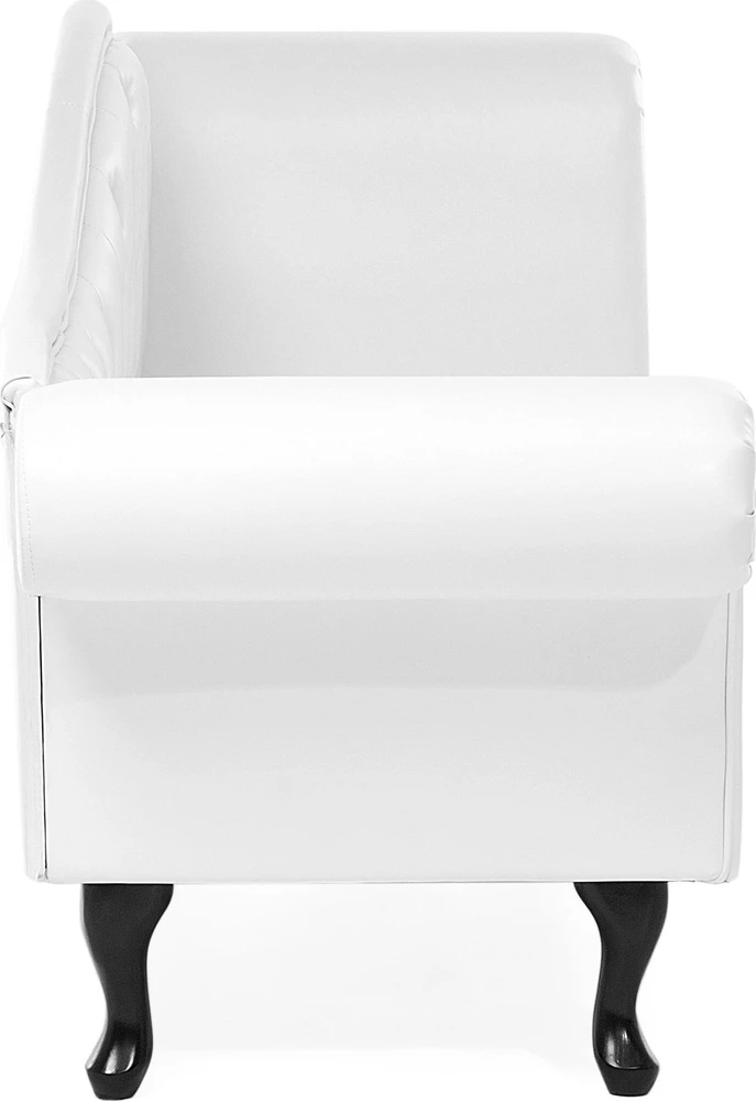 Sofa Beliani Dešininis gultas LATTES, dirbtinė oda, baltas