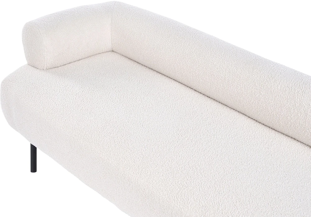 Sofa Beliani Kairysis šezlongas MIRMANDE Boucle kreminės baltos spalvos