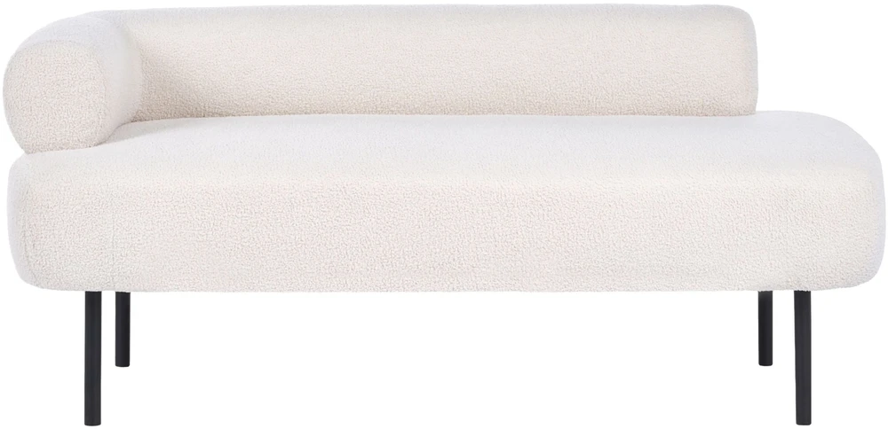 Sofa Beliani Kairysis šezlongas MIRMANDE Boucle kreminės baltos spalvos