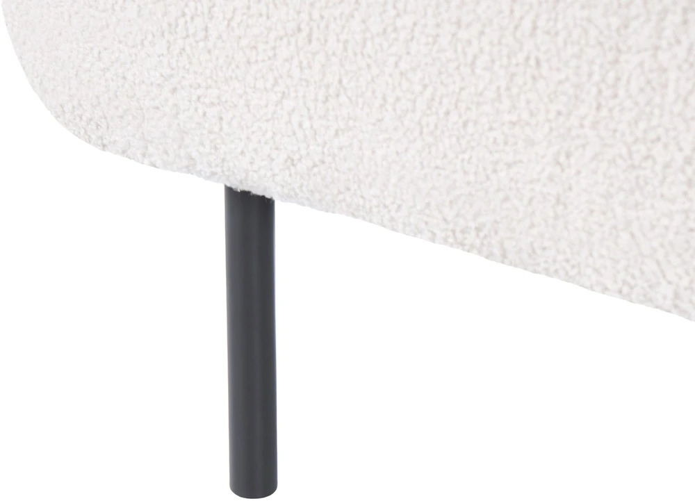 Sofa Beliani Kairysis šezlongas MIRMANDE Boucle kreminės baltos spalvos