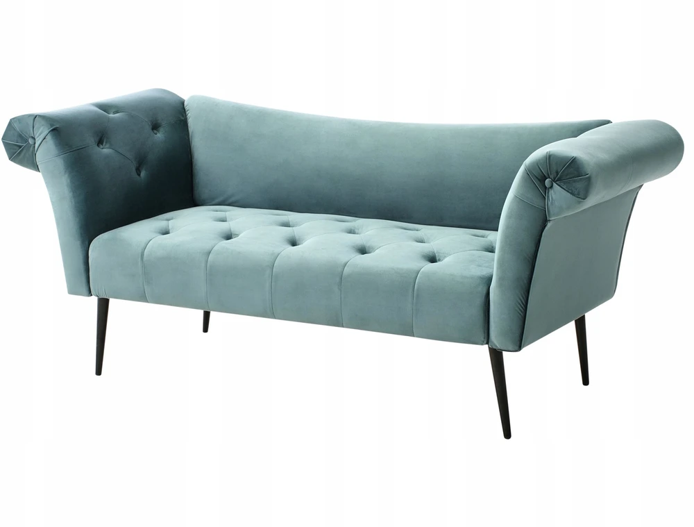 Sofa Beliani Šezlongas NANTILLY veliūras lazūrinė