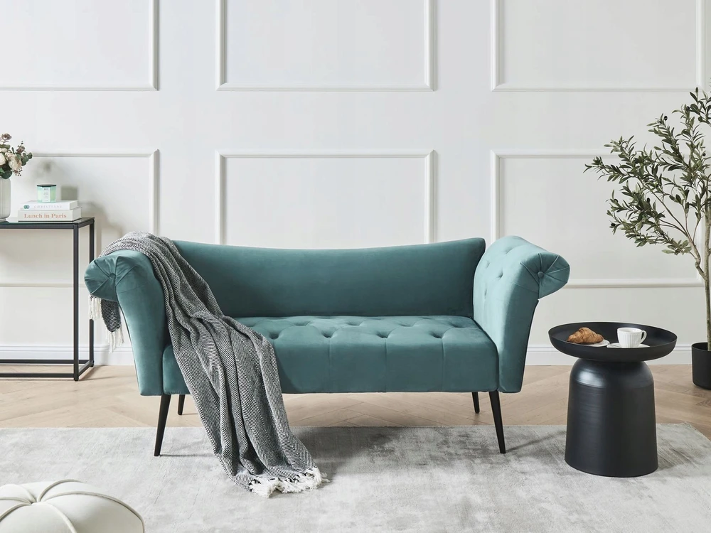 Sofa Beliani Šezlongas NANTILLY veliūras lazūrinė