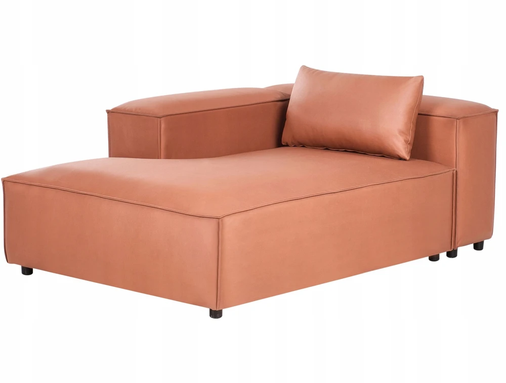Sofa Beliani Dešininis šezlongas BRANDE auksinės rudos spalvos