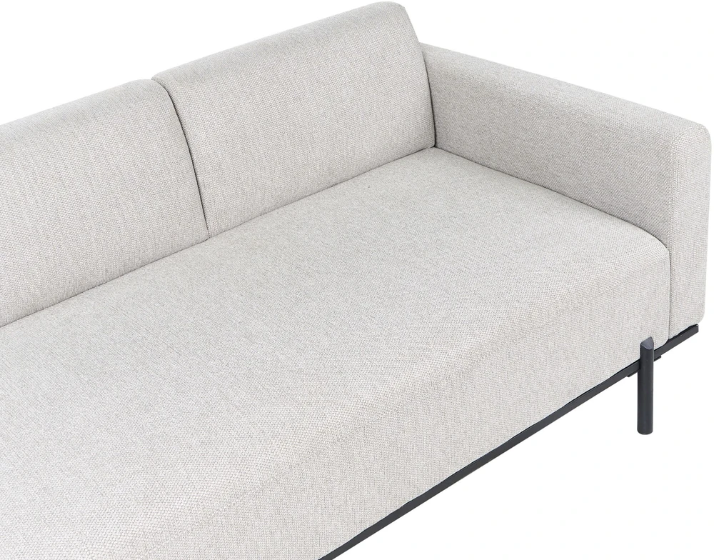 Sofa Beliani Šezlongas SAVASSE Sintetinis linas Šviesiai pilkas