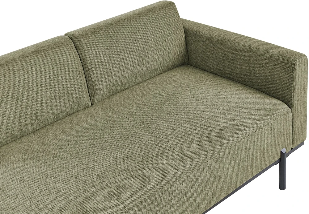 Sofa Beliani Šezlongas SAVASSE, sintetinis linas, žalia