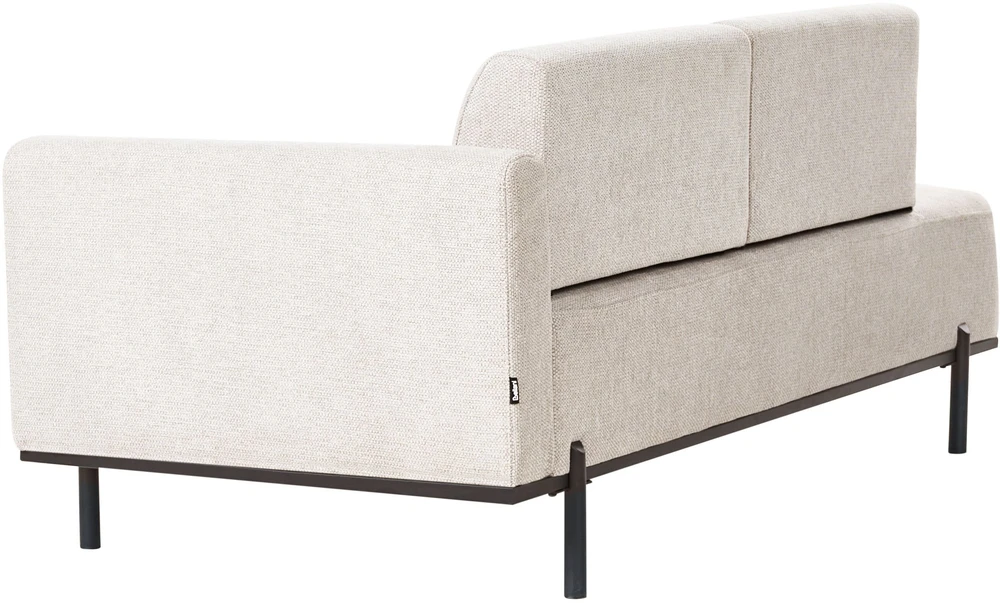Sofa Beliani Šezlongas SAVASSE sintetinio lino tipo, šviesiai smėlio spalvos