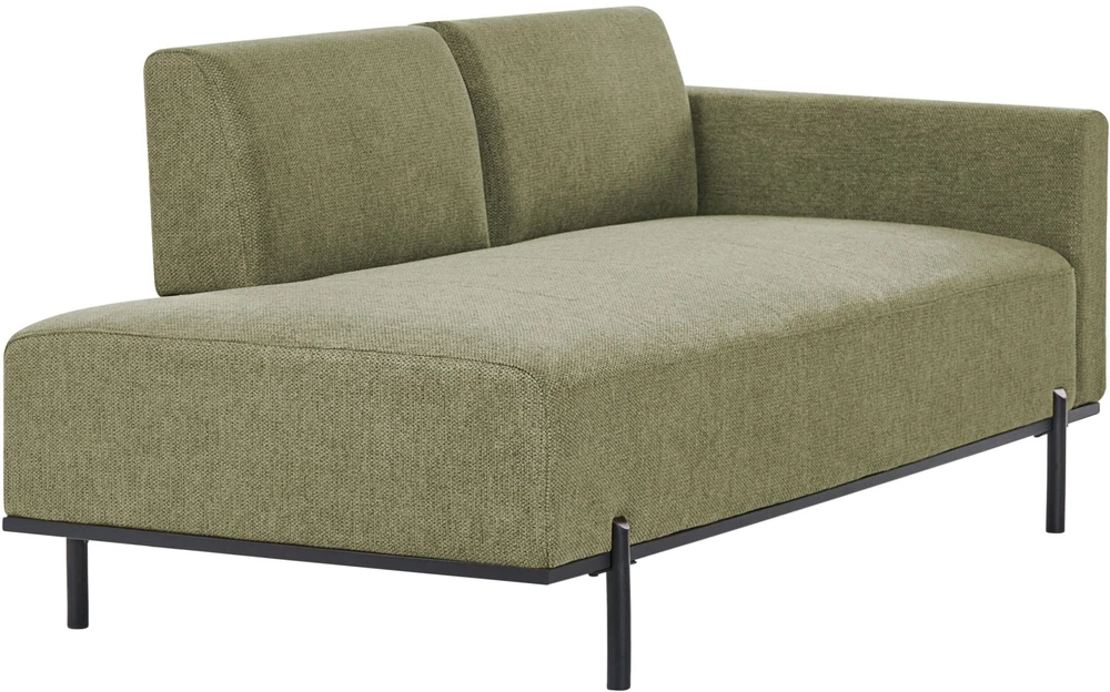Sofa Beliani Šezlongas SAVASSE, sintetinis linas, žalia
