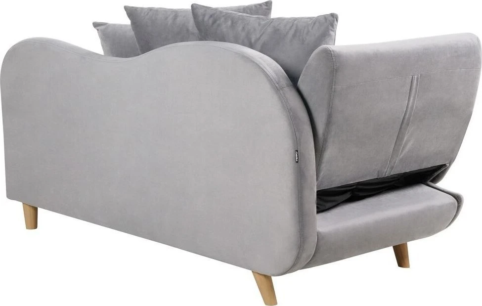 Sofa Beliani Kairysis šezlongas MERI Velūrinis šviesiai pilkas su daiktadėže