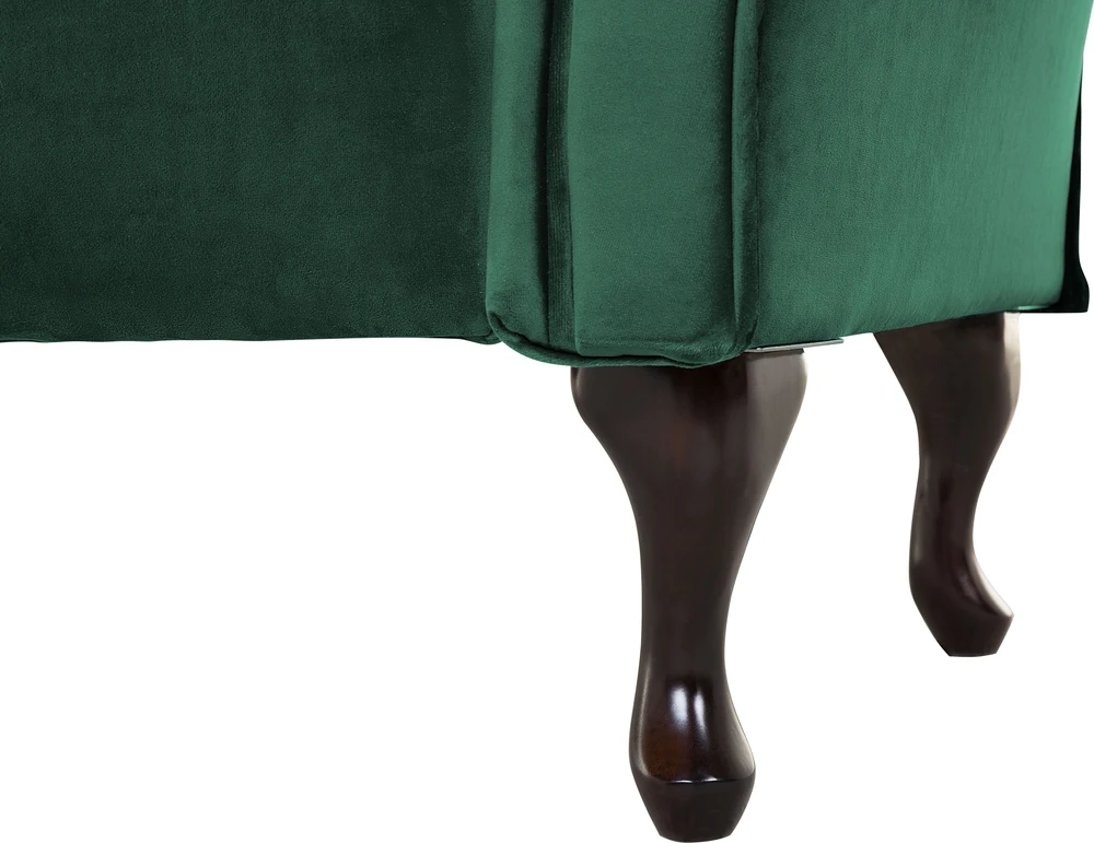 Beliani Dešininė šezlongo sofa LATTES, tamsiai žalias veliūras