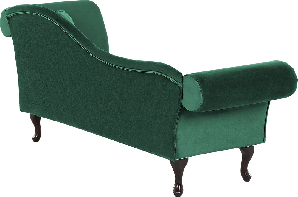 Beliani Dešininė šezlongo sofa LATTES, tamsiai žalias veliūras