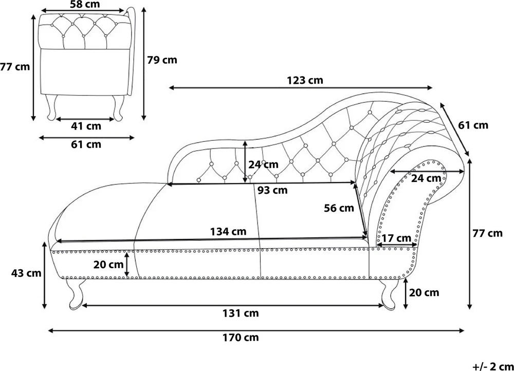 Beliani Dešininė šezlongo sofa NIMES, veliūrinis, mėtų spalvos