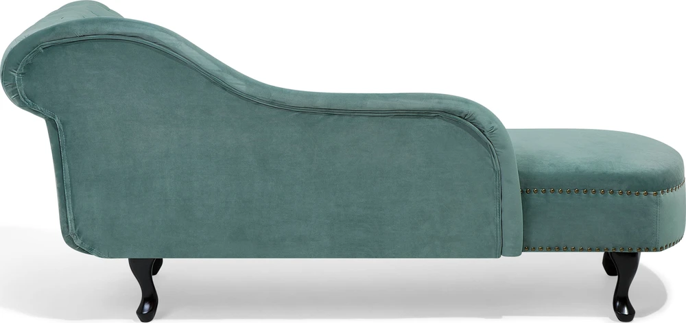 Beliani Dešininė šezlongo sofa NIMES, veliūrinis, mėtų spalvos