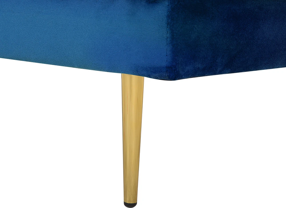 Beliani Dešininė gulto sofa MIRAMAS, veliūras, tamsiai mėlyna