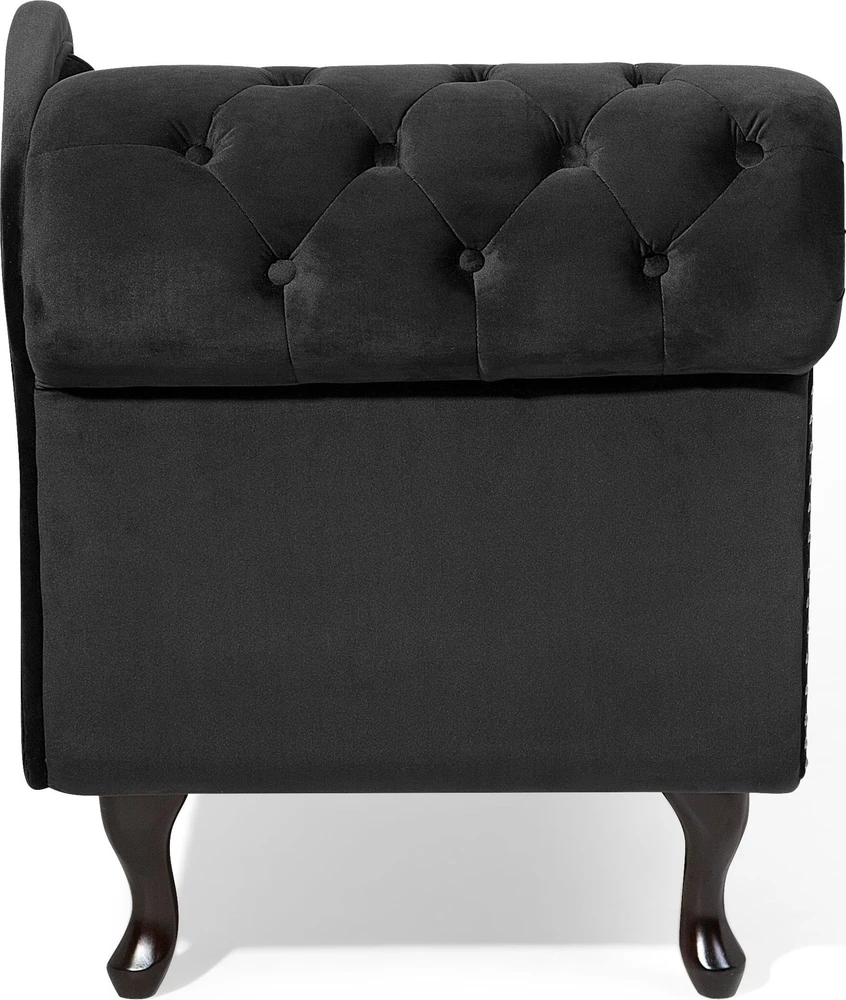 Sofa Kairysis šezlongas Beliani NIMES, veliūras, juodas