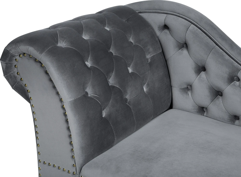 Sofa Beliani Kairysis gultas NIMES, veliūras, pilkas