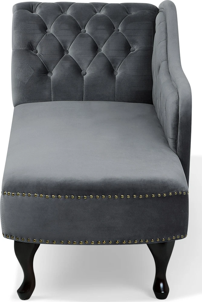 Sofa Beliani Kairysis gultas NIMES, veliūras, pilkas