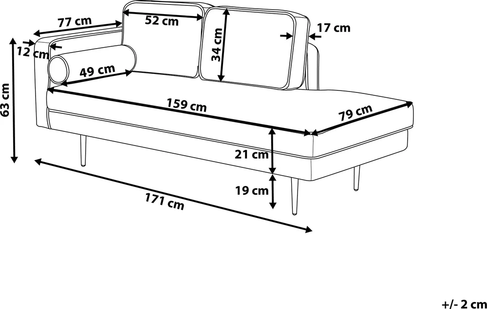 Sofa Beliani Kairysis gultas MIRAMAS, veliūras, pilkai smėlinės spalvos