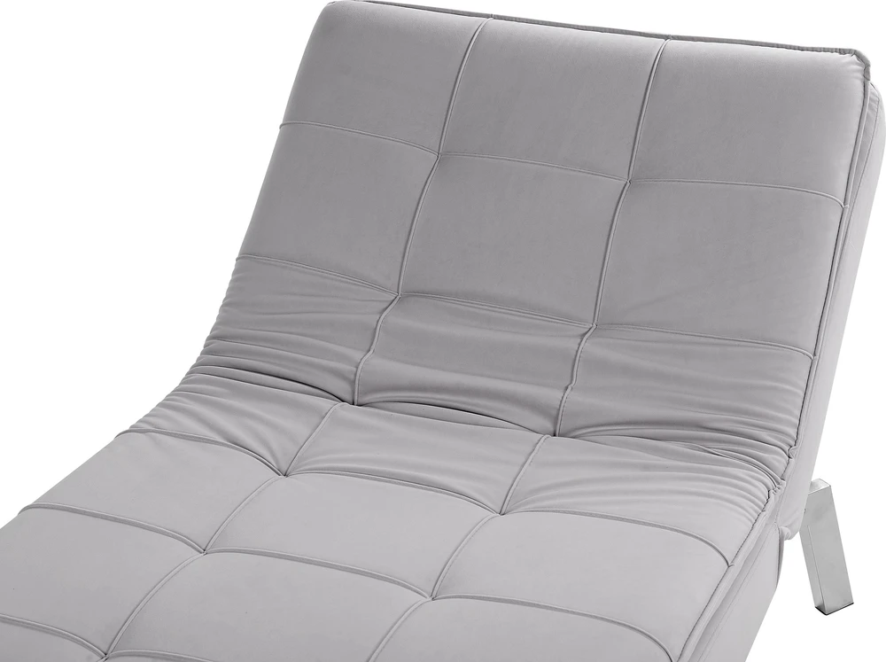Sofa Beliani Šezlongas LOIRET veliūras šviesiai pilkas