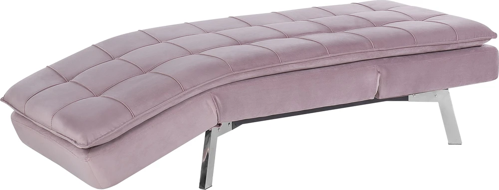 Sofa Beliani Šezlongas LOIRET veliūrinis rožinis