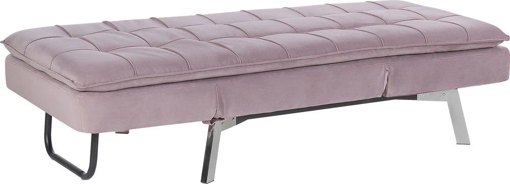 Sofa Beliani Šezlongas LOIRET veliūrinis rožinis