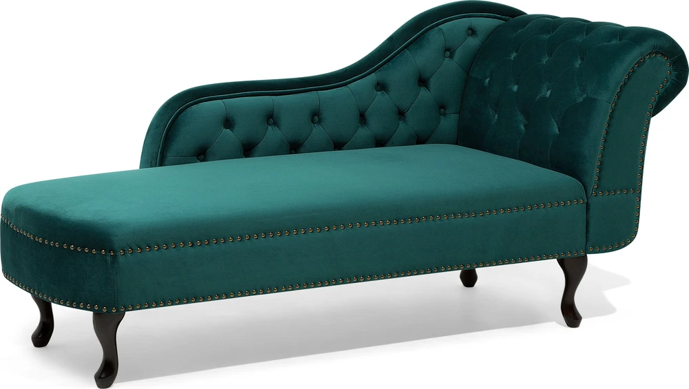 Sofa Beliani Dešininė šezlongas NIMES veliūrinis azūrinis
