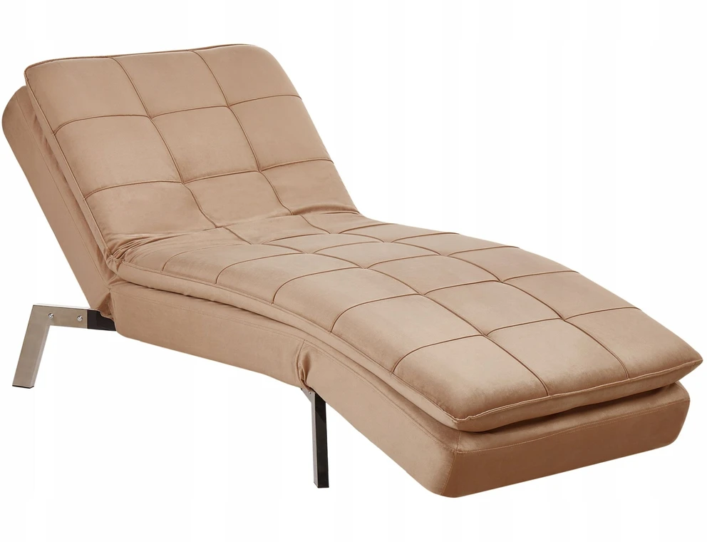 Sofa Beliani Šezlongas LOIRET veliūras, šviesiai rudas