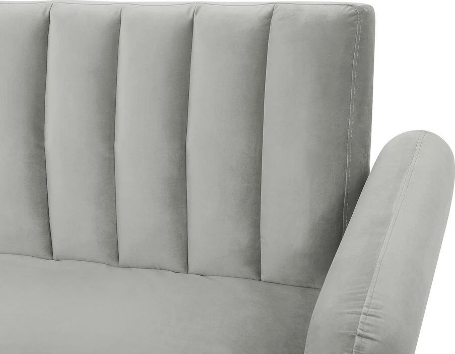 Beliani Trivietė išskleidžiama sofa VIMMERBY, šviesiai pilkas veliūras