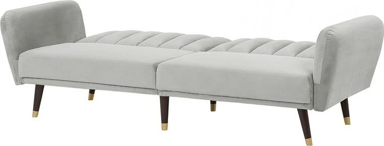 Beliani Trivietė išskleidžiama sofa VIMMERBY, šviesiai pilkas veliūras