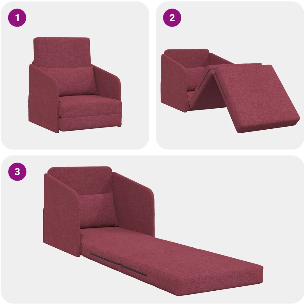 Sofa lova Vyno raudona 65 x 80 x 83 cm audinys