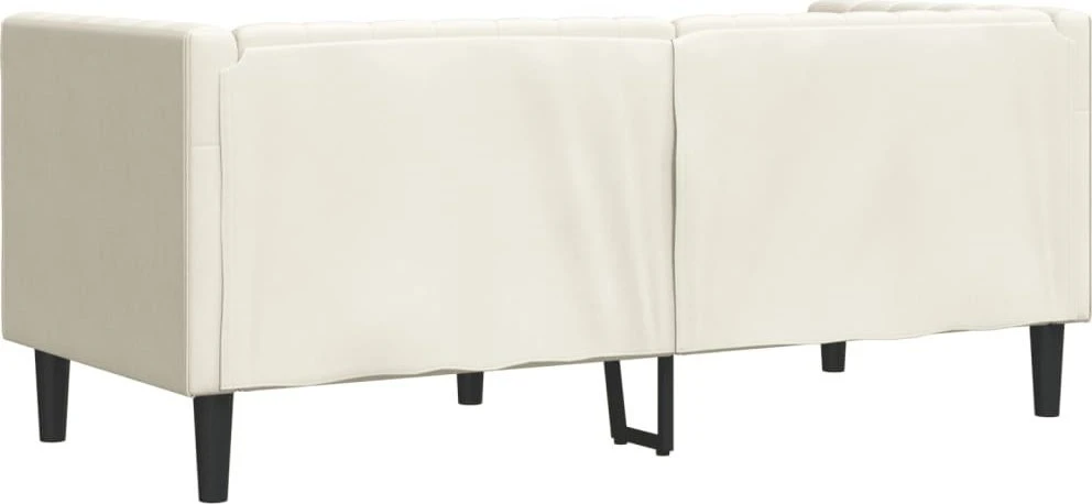 Dvivietė chesterfield sofa su pagalvėlėmis, kreminė, aksomas