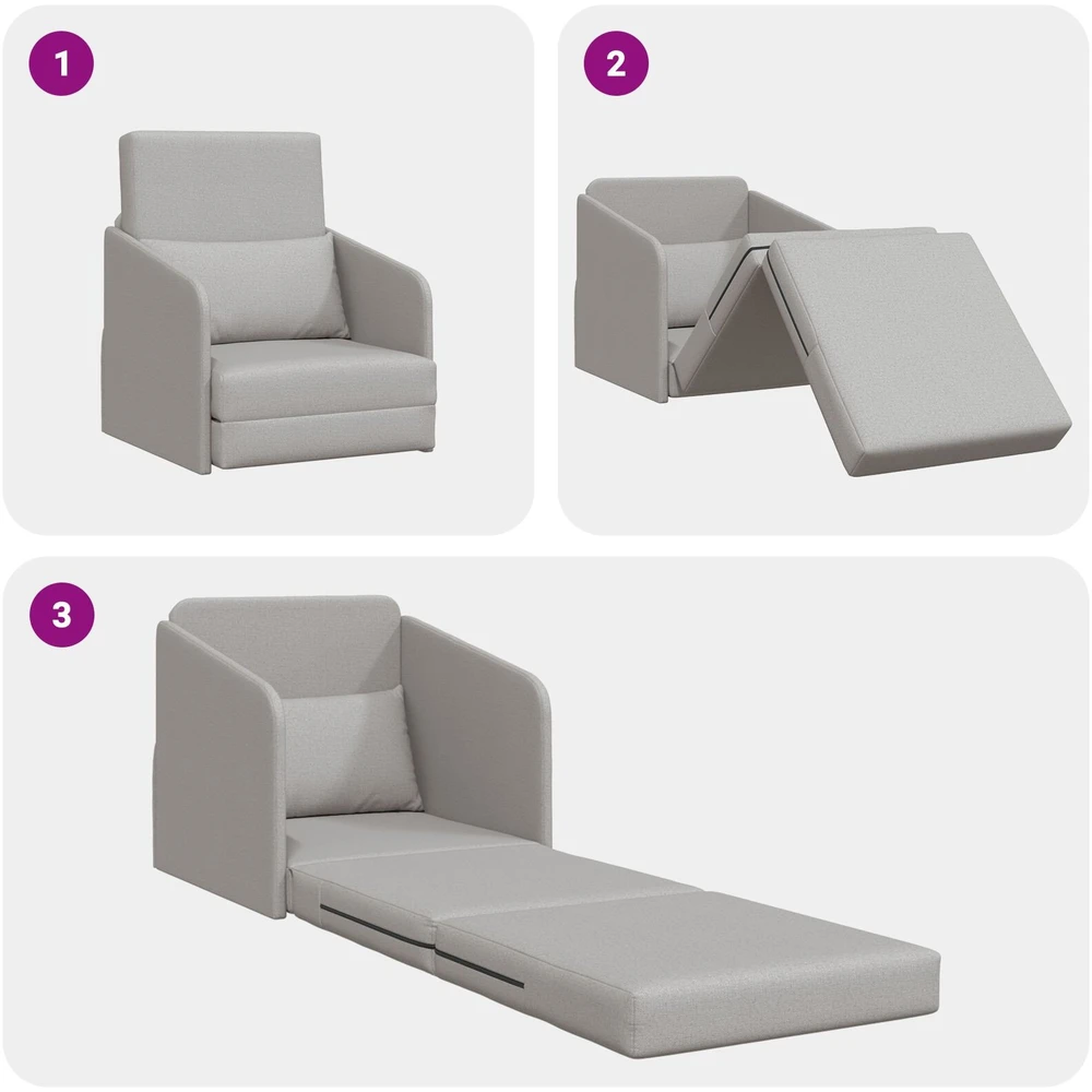 Sofa lova Debesų pilka 65 x 80 x 83 cm audinys