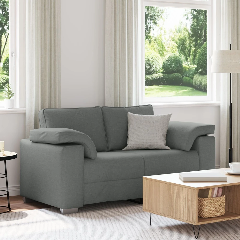 Dvivietė sofa Tamsiai pilka 160 cm audinys