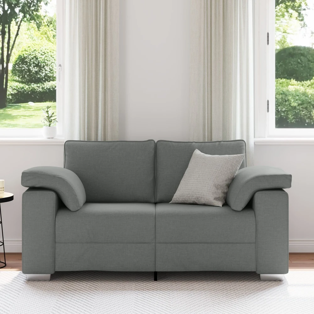 Dvivietė sofa Tamsiai pilka 160 cm audinys