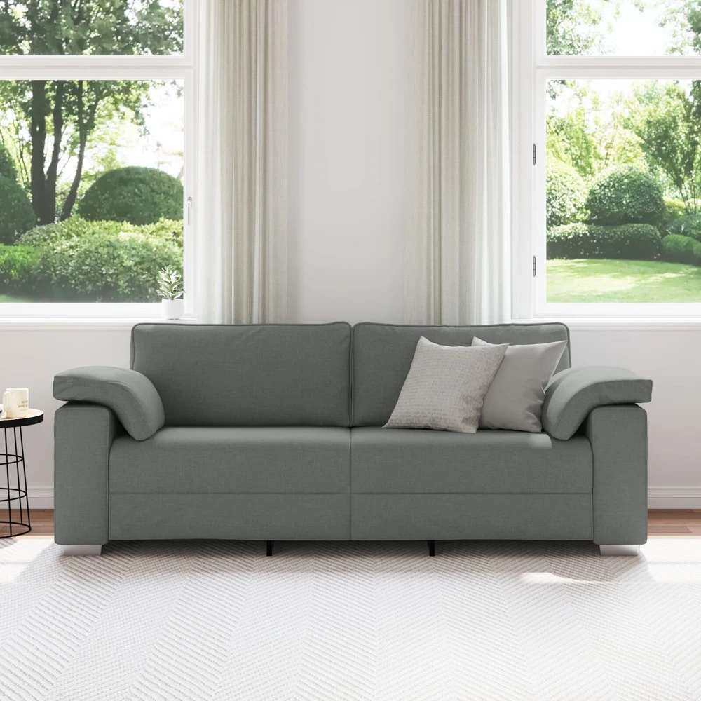 3-Vietis Sofa Tamsiai pilka 220 cm audinys