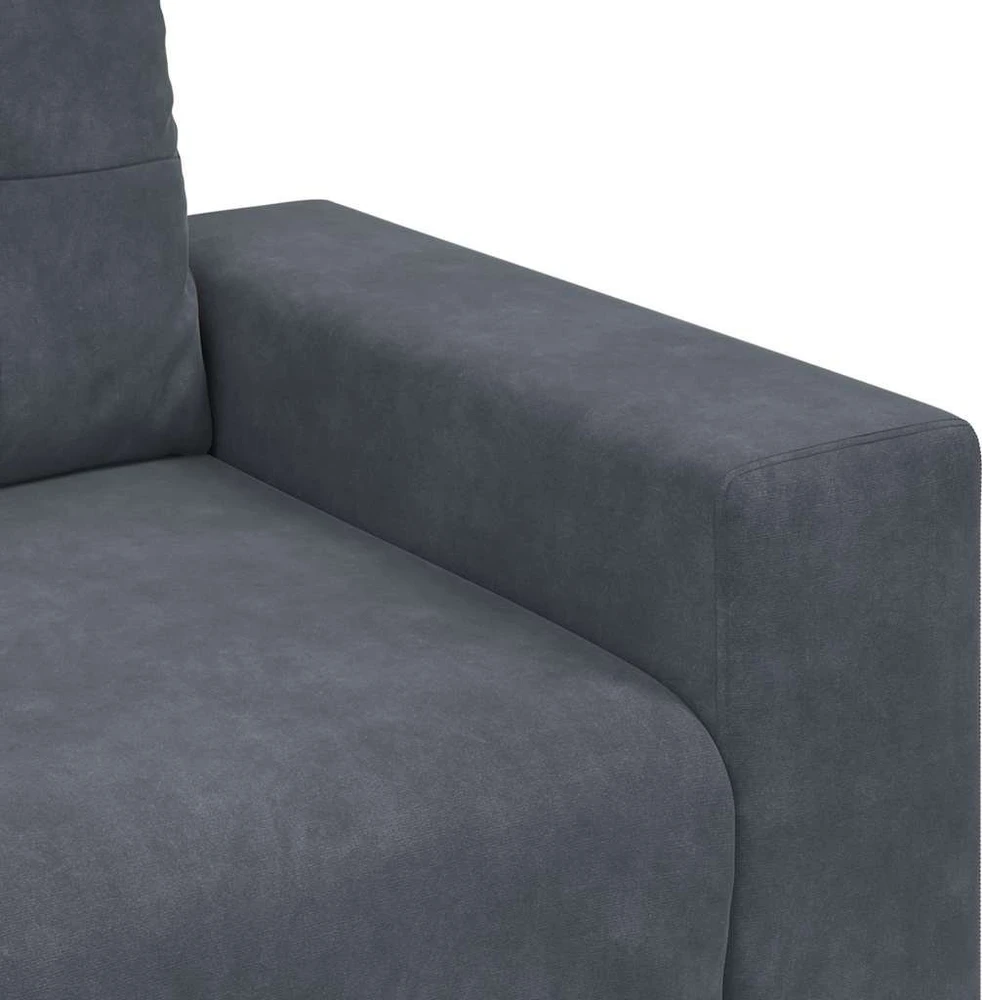 Dvivietė sofa, tamsiai pilka, 160x77x82 cm, aksomas