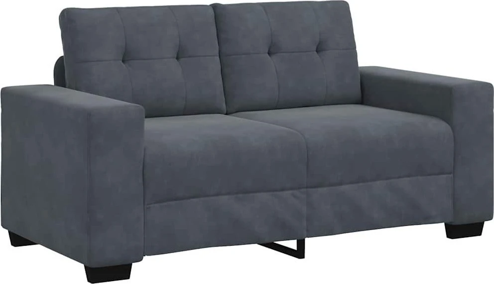 Dvivietė sofa, tamsiai pilka, 160x77x82 cm, aksomas