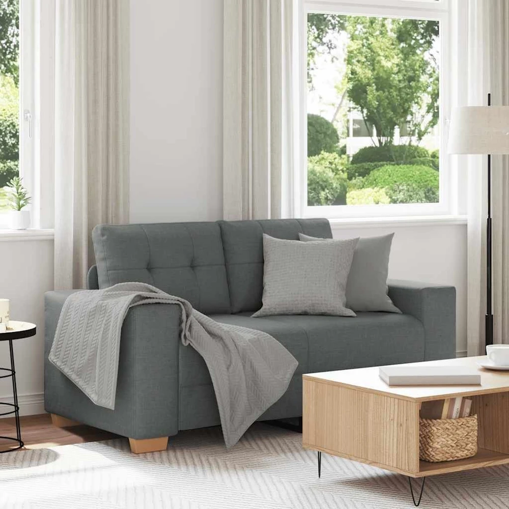 Dvivietė sofa, tamsiai pilka, 160x77x82 cm, audinys