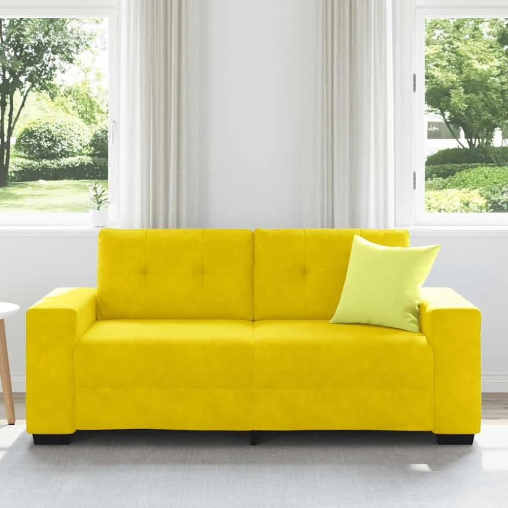 Dvivietė sofa, geltona, 180x77x82 cm, aksomas
