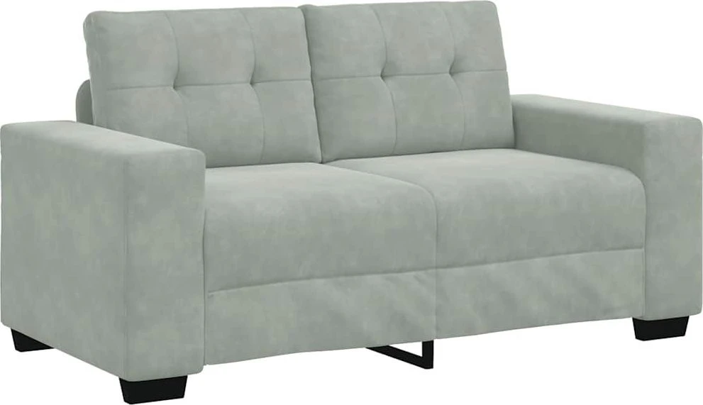 Dvivietė sofa, šviesiai pilka, 160x77x82 cm, aksomas